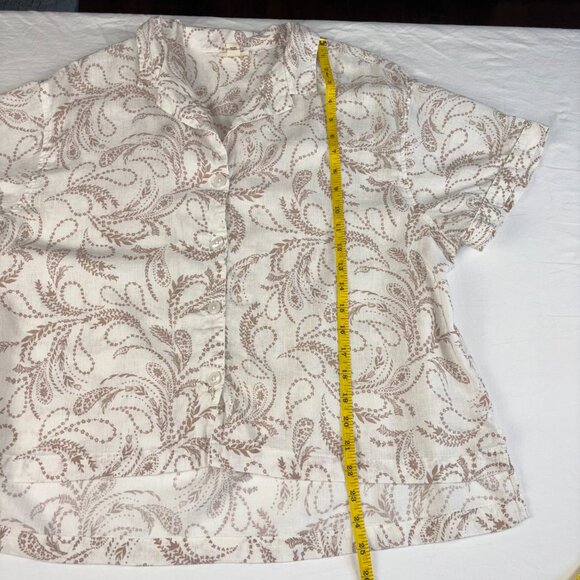a.n.a. A New Approach White & Tan Floral Button-Up - Size L - Picture 6 of 8